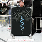 1-Piece Elegant Cosmic Energy Serpent Spiritual Abstract  Suitcase Luggage Cover, Stretch Protective Sleeve