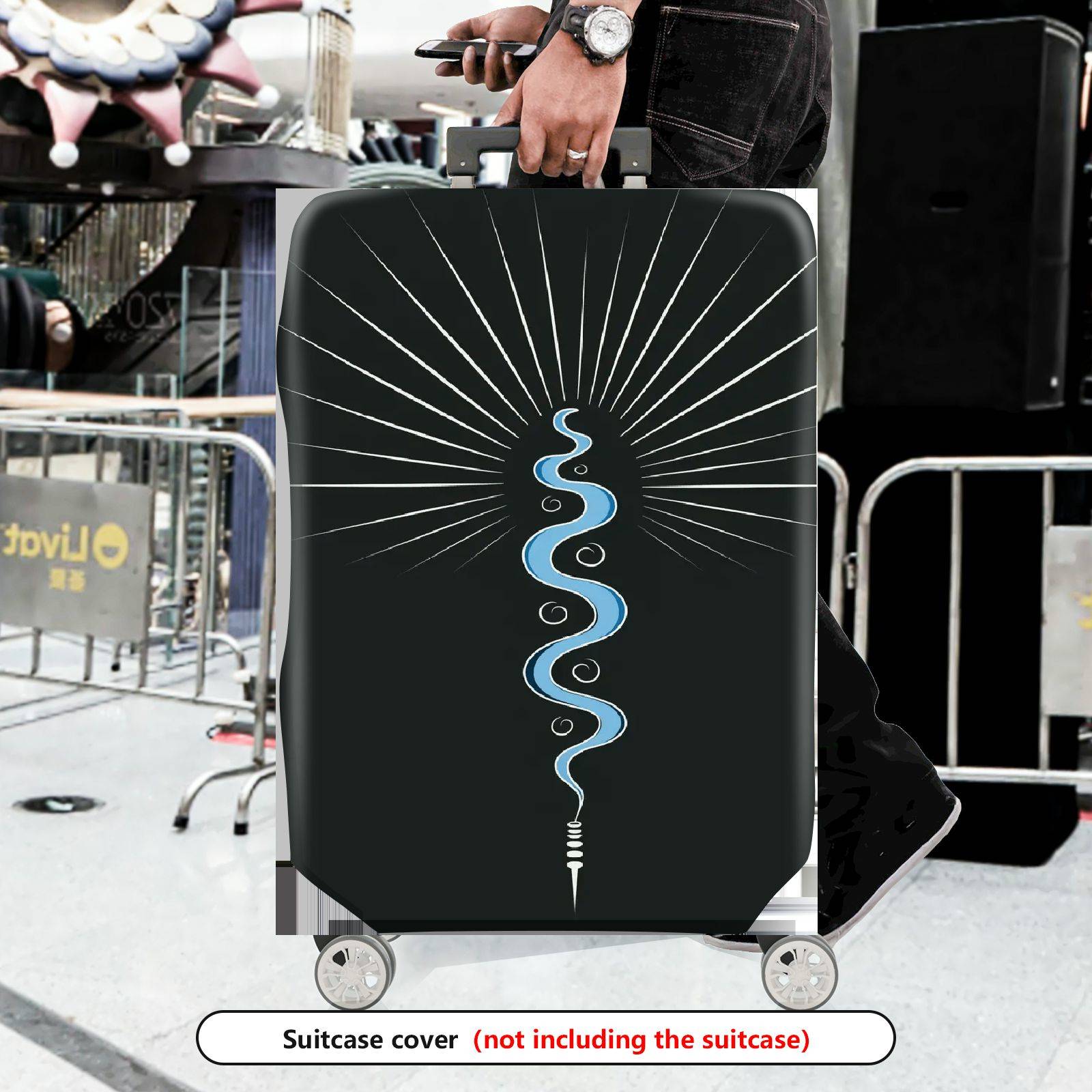 1-Piece Elegant Cosmic Energy Serpent Spiritual Abstract  Suitcase Luggage Cover, Stretch Protective Sleeve
