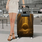 1-Piece Cosmic Galaxy Starry Golden Planet Nebula Traveler  Suitcase Luggage Cover, Stretch Protective Sleeve