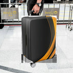 1-Piece Black Gold Geometric Abstract Modern Sleek  Suitcase Luggage Cover, Stretch Protective Sleeve