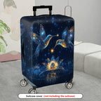 1-Piece Cosmic Hummingbird Starry Flower Universe Glitter  Suitcase Luggage Cover, Stretch Protective Sleeve