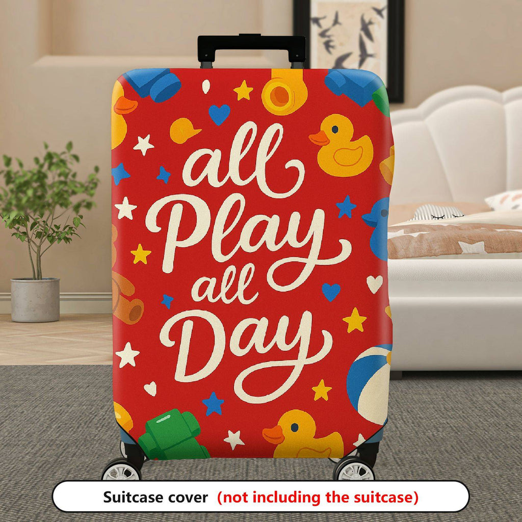 1-Piece All Play Day Teddy Duck Star Heart  Suitcase Luggage Cover, Stretch Protective Sleeve