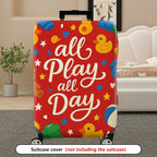 1-Piece All Play Day Teddy Duck Star Heart  Suitcase Luggage Cover, Stretch Protective Sleeve