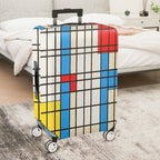 1-Piece Geometric Colorful Retro Modern Artistic Chic  Suitcase Luggage Cover, Stretch Protective Sleeve