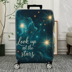 1-Piece Starry Night Cosmic Universe Inspirational Quote  Suitcase Luggage Cover, Stretch Protective Sleeve
