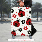 1-Piece Ladybug Floral Colorful Cute Fun Pattern  Suitcase Luggage Cover, Stretch Protective Sleeve