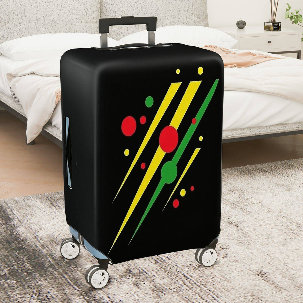 1-Piece Dots Stripes Abstract Colorful Geometric  Suitcase Luggage Cover, Stretch Protective Sleeve