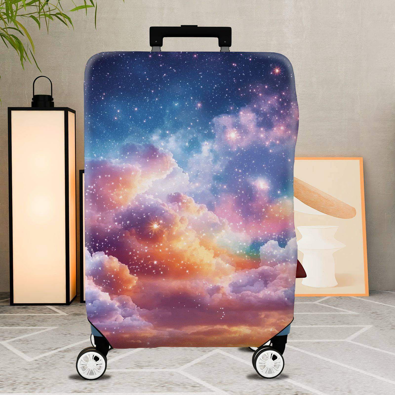 1-Piece Galaxy Stars Clouds Nebula Cosmic Space  Suitcase Luggage Cover, Stretch Protective Sleeve