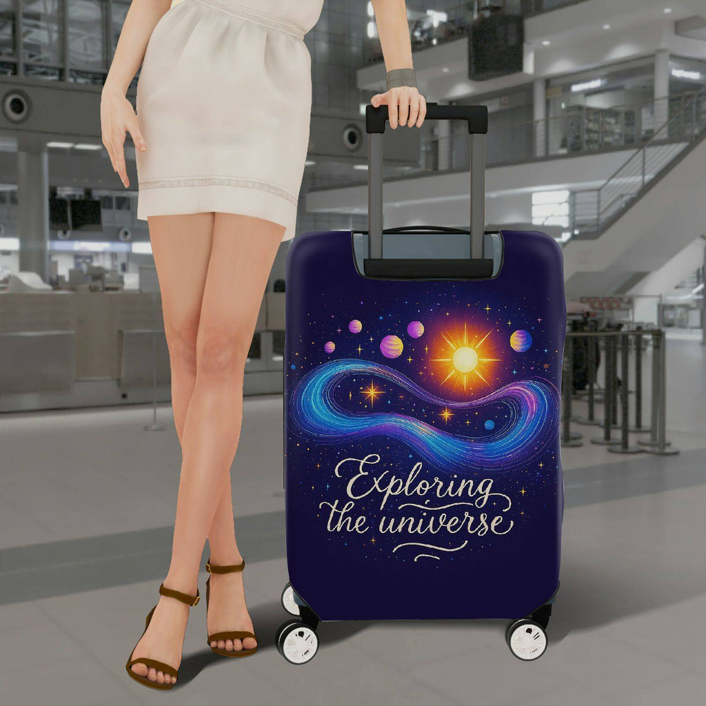 1-Piece Cosmic Galaxy Space Universe Planet Star  Suitcase Luggage Cover, Stretch Protective Sleeve