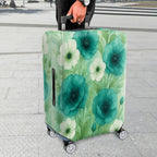 1-Piece Green Floral Nature Abstract Artistic  Suitcase Luggage Cover, Stretch Protective Sleeve