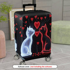 1-Piece Cat Heart Romantic Artistic Stylish  Suitcase Luggage Cover, Stretch Protective Sleeve