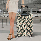 1-Piece Geometric Star Black Pink Cream Pattern  Suitcase Luggage Cover, Stretch Protective Sleeve