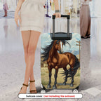 1-Piece Horse Western Countryside Vintage Scenery Artistic  Suitcase Luggage Cover, Stretch Protective Sleeve