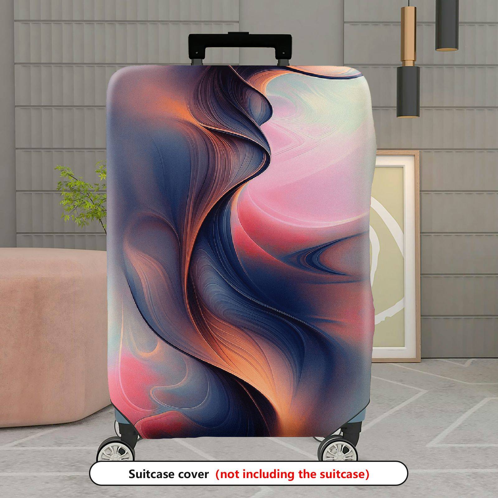 1-Piece Abstract Swirl Colorful Artistic Modern Stylish  Suitcase Luggage Cover, Stretch Protective Sleeve