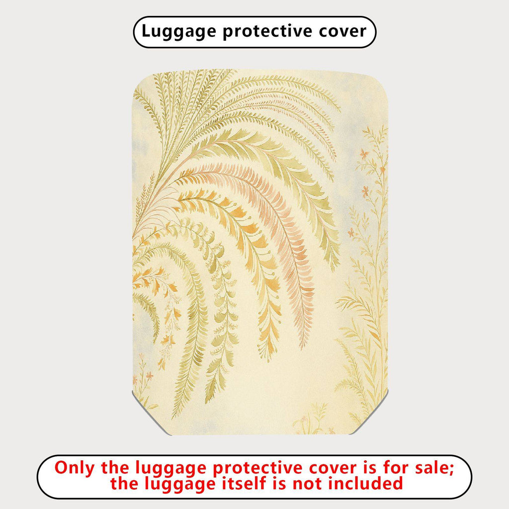 1-Piece Abstract Elegant Botanical Beige Floral  Suitcase Luggage Cover, Stretch Protective Sleeve