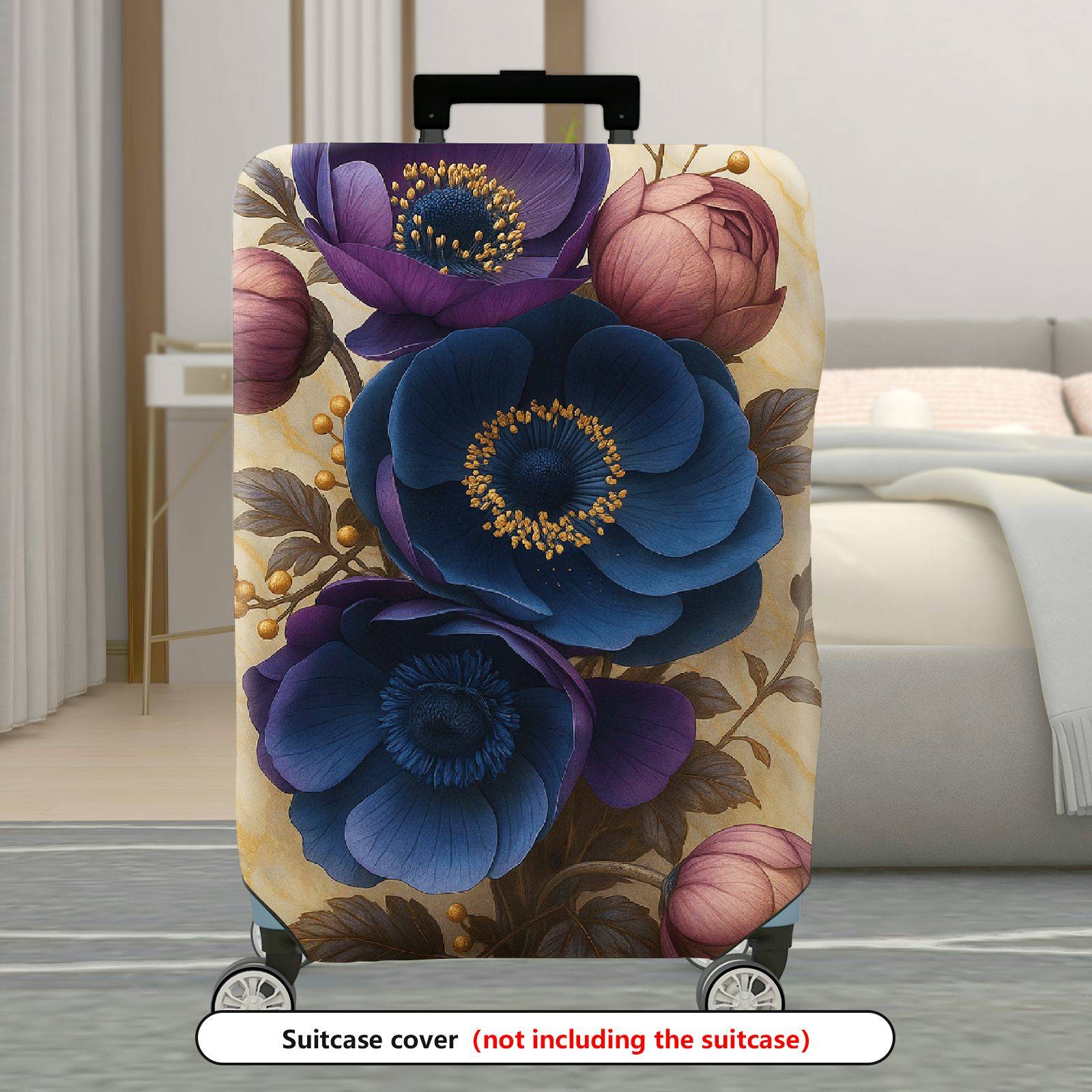 1-Piece Floral Abstract Artistic Elegant Stunning Colorful  Suitcase Luggage Cover, Stretch Protective Sleeve