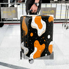 1-Piece Abstract Orange Black White Polka Dot Pattern Graphic Artistic  Suitcase Luggage Cover, Stretch Protective Sleeve