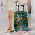 1-Piece Nature Fish Water Splash Artistic Playful Fresh  Suitcase Luggage Cover, Stretch Protective Sleeve
