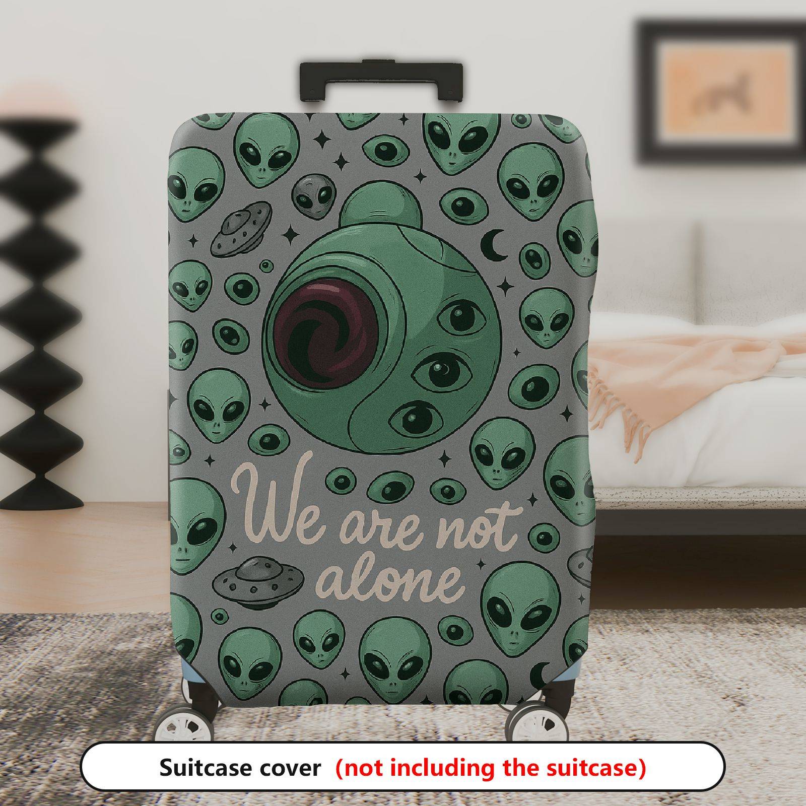 1-Piece Alien  Space Outer World Cosmic  Suitcase Luggage Cover, Stretch Protective Sleeve