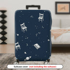 1-Piece Cosmic Chair Artistic Star Book Saturn Unique  Suitcase Luggage Cover, Stretch Protective Sleeve