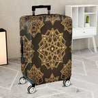 1-Piece Geometric Mandala Pattern Brown Gold Stylish Elegant Travel  Suitcase Luggage Cover, Stretch Protective Sleeve