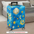 1-Piece Space Astronaut Moon Stars Galaxy Cosmic  Suitcase Luggage Cover, Stretch Protective Sleeve