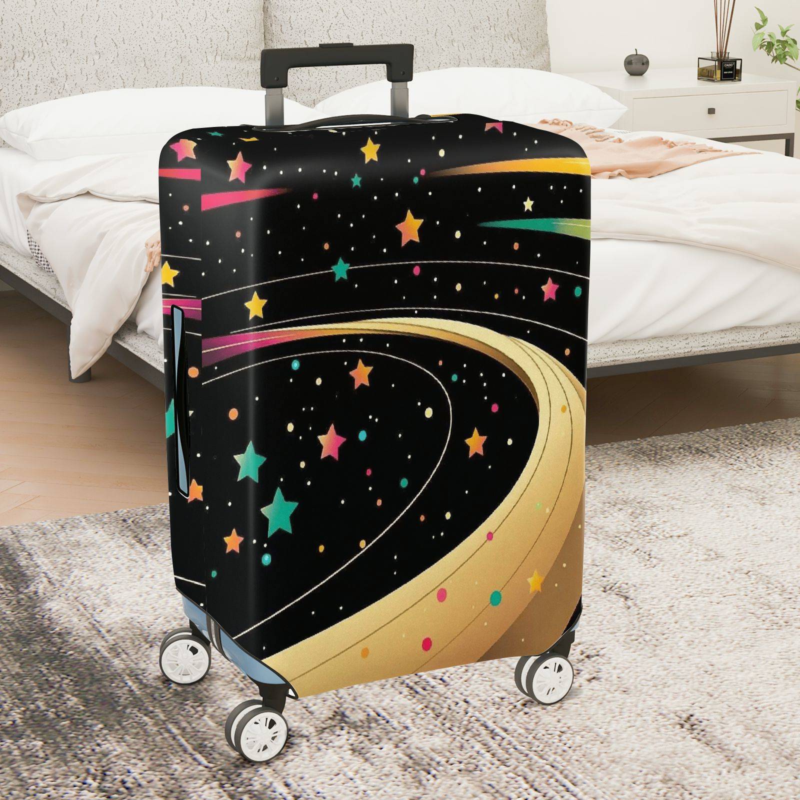 1-Piece Starry Night Cosmic Galaxy Outer Space Traveling  Suitcase Luggage Cover, Stretch Protective Sleeve