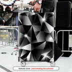 1-Piece Geometric Abstract Black Silver Modern Stylish Elegant  Suitcase Luggage Cover, Stretch Protective Sleeve