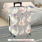 1-Piece Swan Feather Elegant Graceful Pink Artistic  Suitcase Luggage Cover, Stretch Protective Sleeve