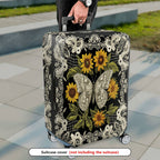 1-Piece Floral Butterfly Lace Sunflower Vintage Chic Elegant Artistic  Suitcase Luggage Cover, Stretch Protective Sleeve