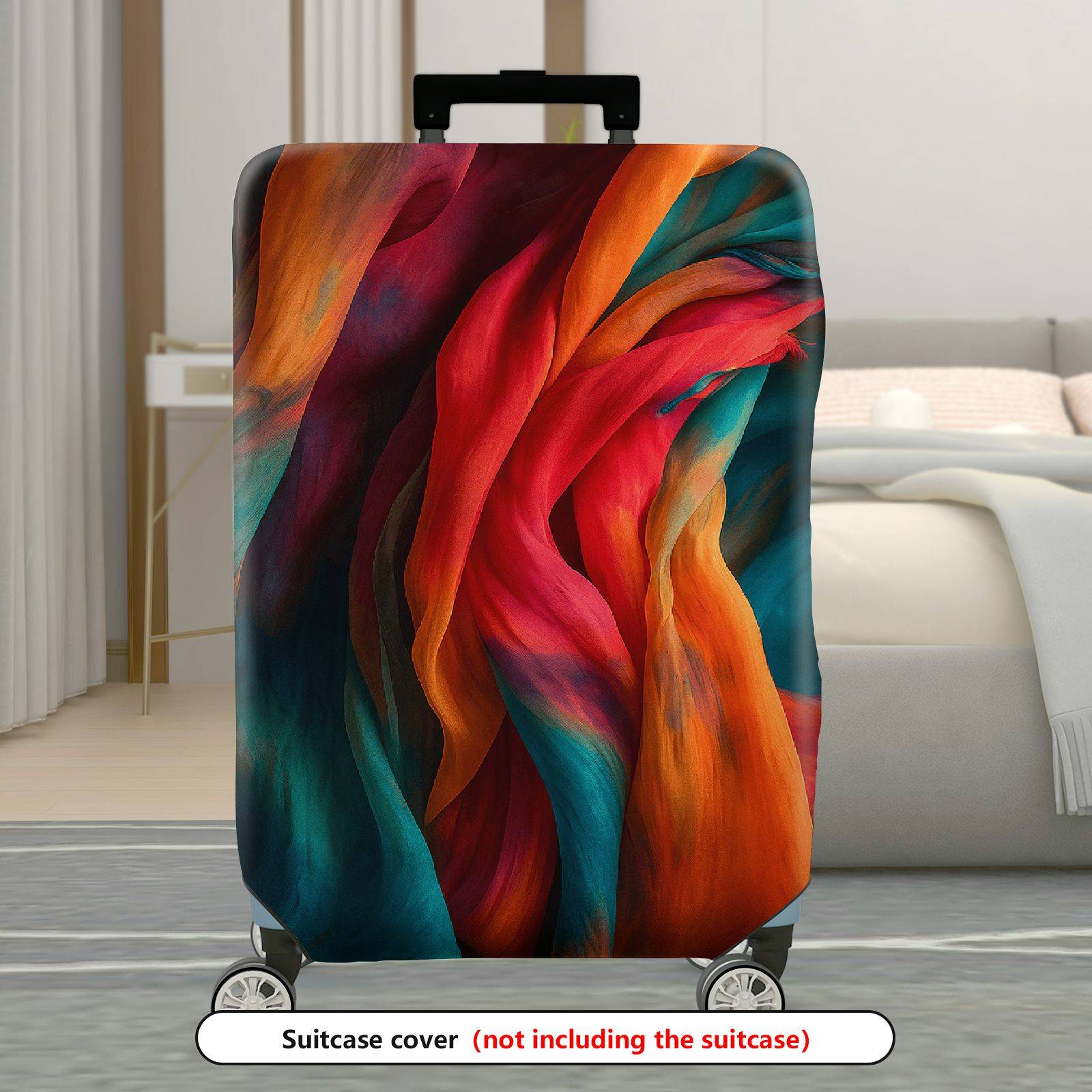 1-Piece Colorful Rainbow Abstract Artistic Vibrant Dynamic  Suitcase Luggage Cover, Stretch Protective Sleeve