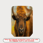 1-Piece Animal Rustic Nature Wildlife Buffalo  Suitcase Luggage Cover, Stretch Protective Sleeve