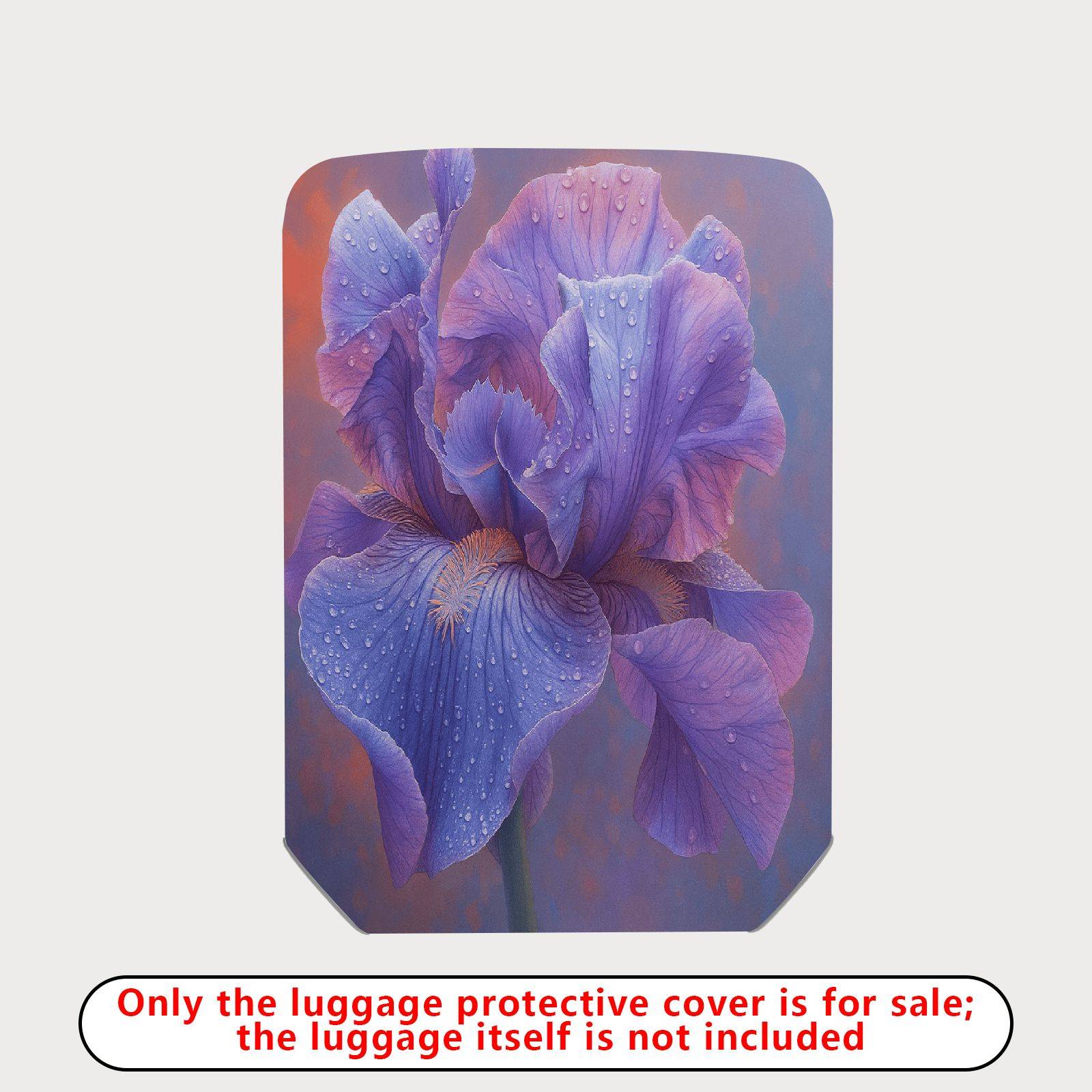 1-Piece Purple Floral Watercolor Artistic Vibrant Elegance  Suitcase Luggage Cover, Stretch Protective Sleeve