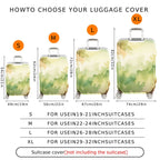 1-Piece Abstract Nature Green Watercolor Painting  Suitcase Luggage Cover, Stretch Protective Sleeve