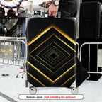 1-Piece Black Gold Geometric Diamond Elegant Stylish Modern  Suitcase Luggage Cover, Stretch Protective Sleeve