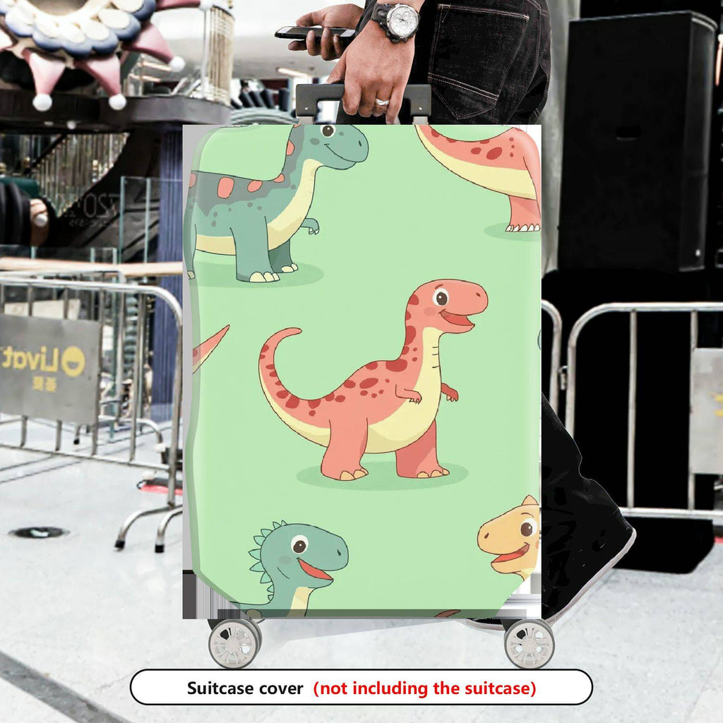 1-Piece Adorable Dinosaur  Fun Colorful Whimsical  Suitcase Luggage Cover, Stretch Protective Sleeve