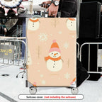1-Piece Snowman Winter Christmas Holiday Festive  Suitcase Luggage Cover, Stretch Protective Sleeve
