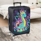 1-Piece Fantasy Dragon Starry Night Cosmic Colorful Magical  Suitcase Luggage Cover, Stretch Protective Sleeve