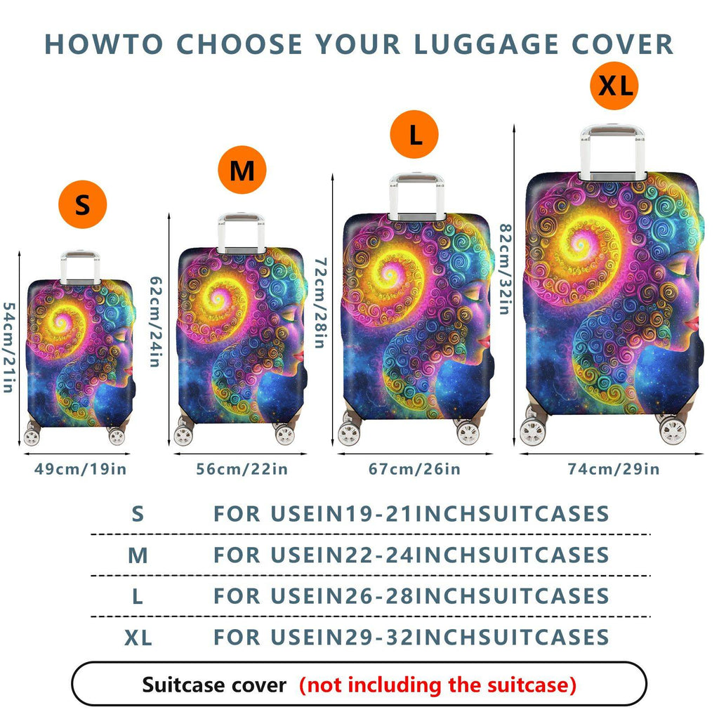 1-Piece Colorful Spiral Galaxy Abstract Cosmic Pattern  Suitcase Luggage Cover, Stretch Protective Sleeve