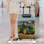 1-Piece Farm Tractor Countryside Barn Wheat Field Landscape  Suitcase Luggage Cover, Stretch Protective Sleeve