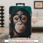 1-Piece Animal Jungle Face Ears Unique Creative  Suitcase Luggage Cover, Stretch Protective Sleeve