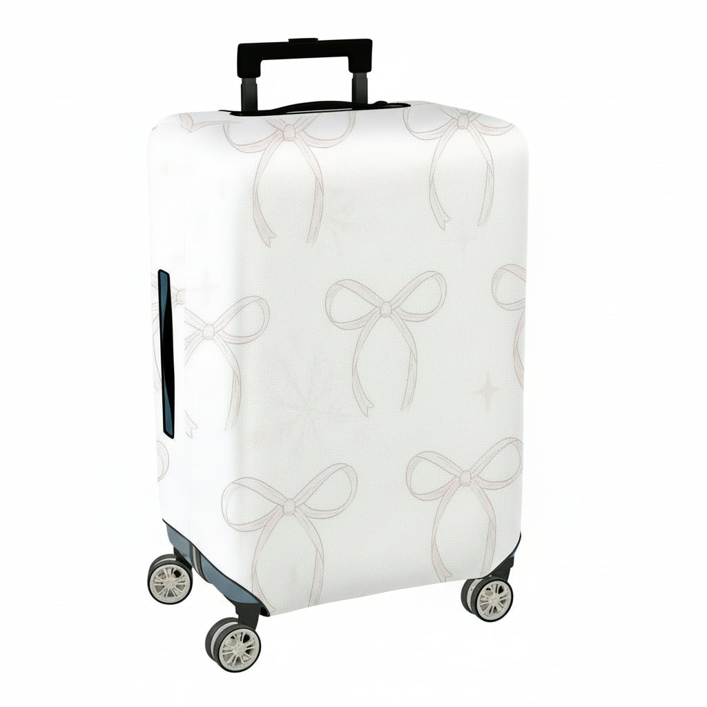 1-Piece Elegant Bow Knot Pattern Neutral Tone Simple Style Chic Look  Suitcase Luggage Cover, Stretch Protective Sleeve