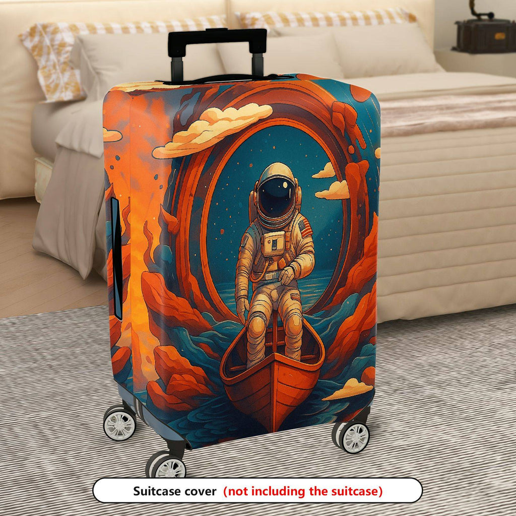 1-Piece Space Astronaut Cosmic Adventure Galaxy Art  Suitcase Luggage Cover, Stretch Protective Sleeve