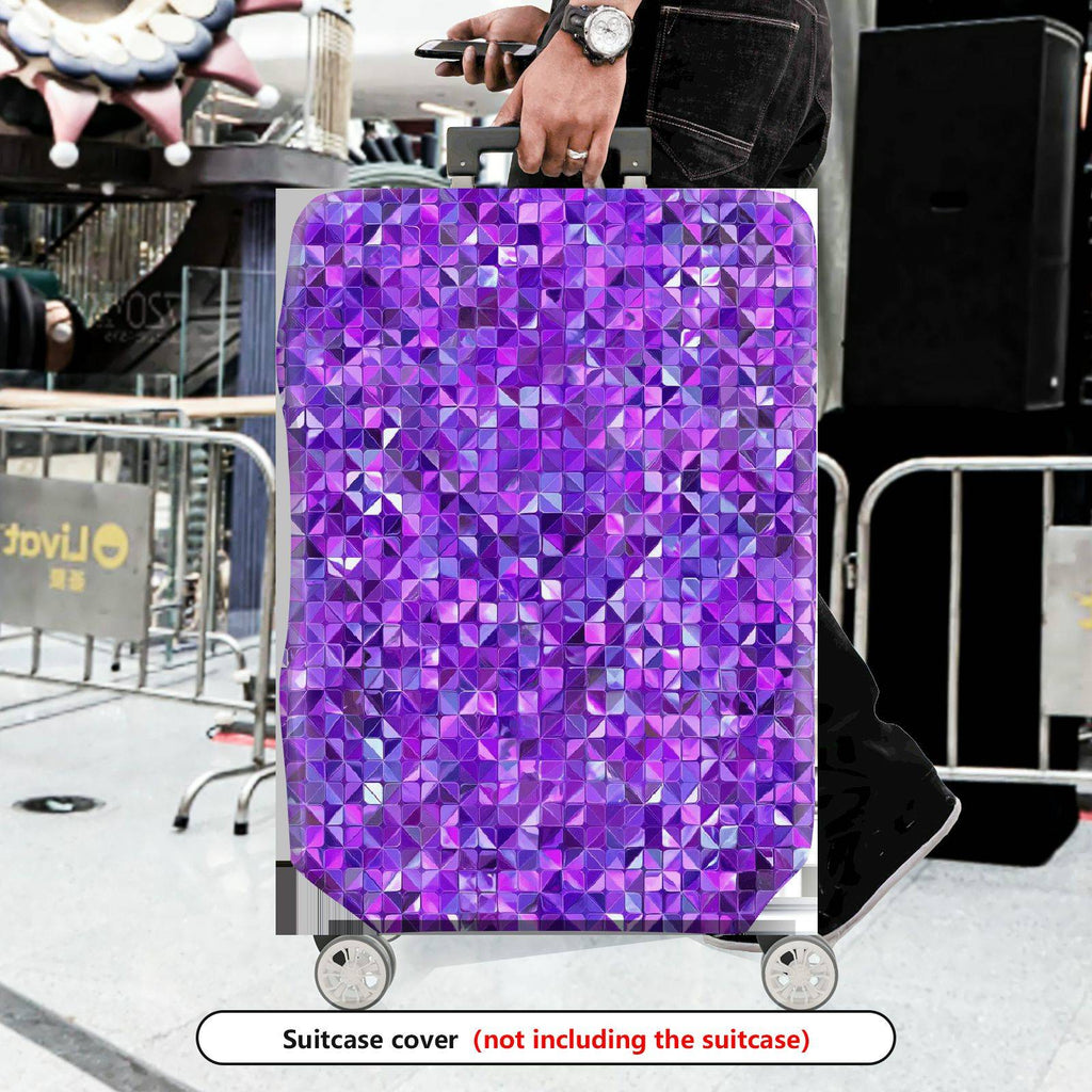 1-Piece Purple Geometric Mosaic Pattern  Suitcase Luggage Cover, Stretch Protective Sleeve