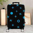 1-Piece Blue Black Graphic Abstract Modern Contemporary Geometric  Suitcase Luggage Cover, Stretch Protective Sleeve