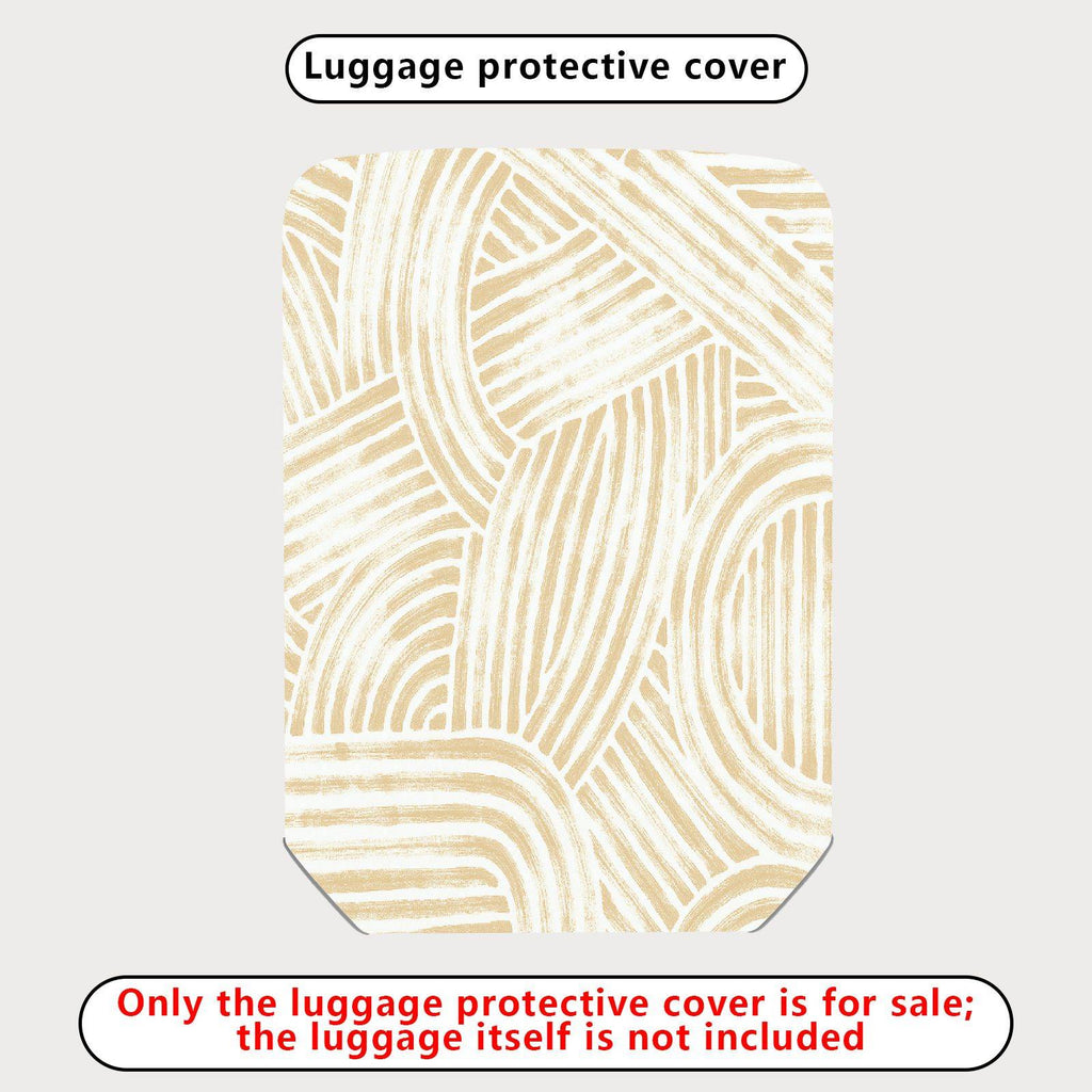 1-Piece Abstract Stripe Beige Pattern Simple Elegant Minimalist Stylish  Suitcase Luggage Cover, Stretch Protective Sleeve