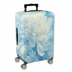1-Piece Blue Floral Peony Bloom Soft Elegant Vintage Artistic  Suitcase Luggage Cover, Stretch Protective Sleeve