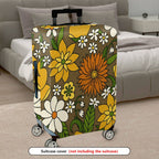 1-Piece Floral Pattern Retro Vintage Colorful Artistic Luggage  Suitcase Luggage Cover, Stretch Protective Sleeve