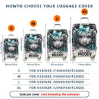 1-Piece Cute Animal Blue Bow Rose Butterfly Star  Suitcase Luggage Cover, Stretch Protective Sleeve