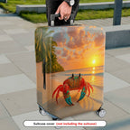 1-Piece Sunset Beach Crab Palm Ocean Holiday  Suitcase Luggage Cover, Stretch Protective Sleeve
